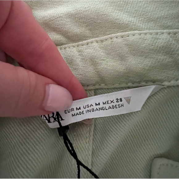 Zara NWT light green denim jacket - Picture 3 of 5
